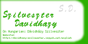szilveszter davidhazy business card