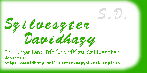 szilveszter davidhazy business card